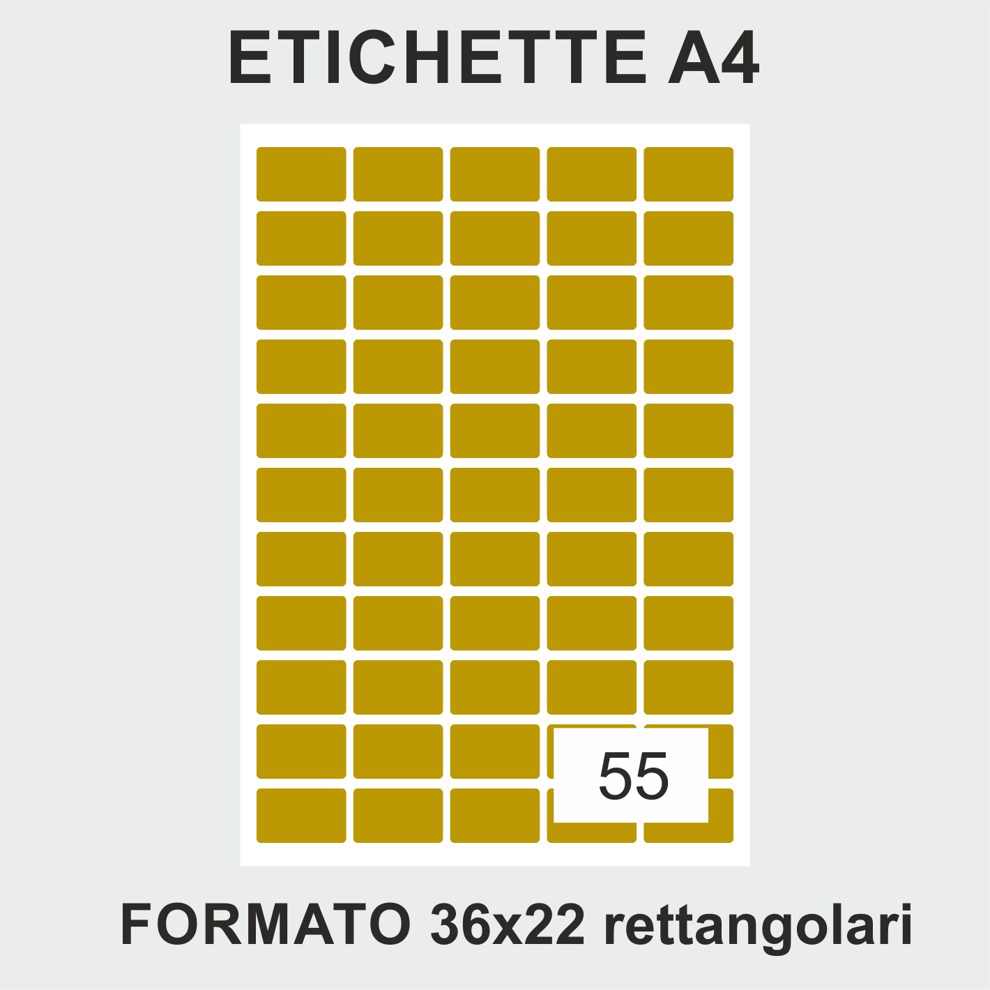 ETICHETTE ADESIVE A4 GOLD LINE 36X22 RETTANGOLARI 5500 ETICHETTE -  Partecipa Cards