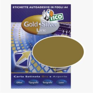Partecipa etichette adesive gold line ovale 36x20